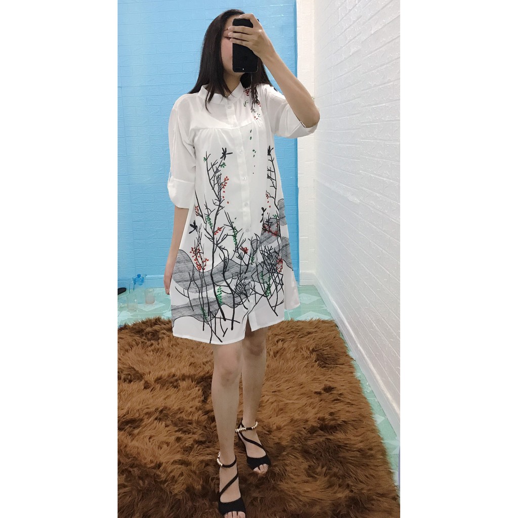 Đầm Sơ Mi 2 Lớp In Họa Tiết💕𝑭𝑹𝑬𝑬𝑺𝑯𝑰𝑷💕[Giá gốc tận xưởng] | BigBuy360 - bigbuy360.vn