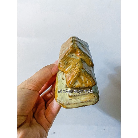 NHÀ TRÁNG MEN TRANG TRÍ HỒ CÁ NON BỘ TIỂU CÀNH 8X4X4CM