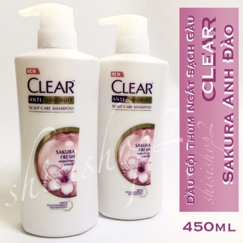 Dầu Gội Clear Hồng Sakura Thái lan 450ml