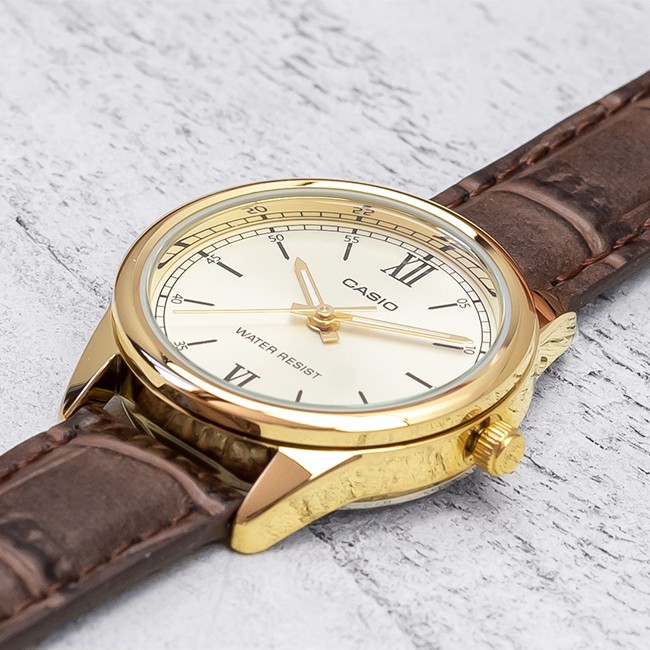 Đồng hồ nữ dây da Casio chính hãng Anh Khuê LTP-V005GL-9BUDF (28mm)