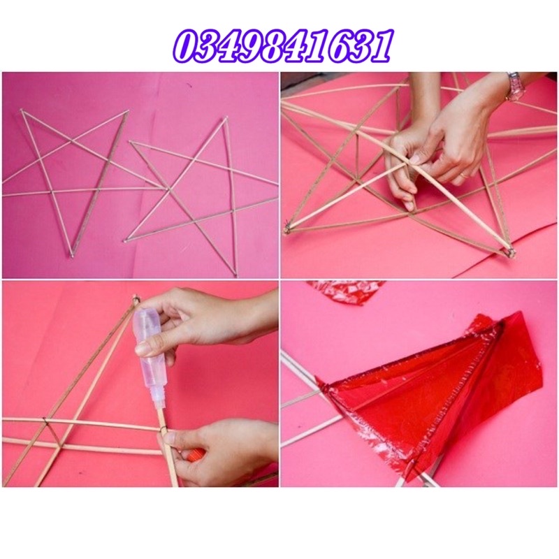 combo 10 bộ đèn lồng ông sao tự lắp ghép đầy đủ phụ kiện
