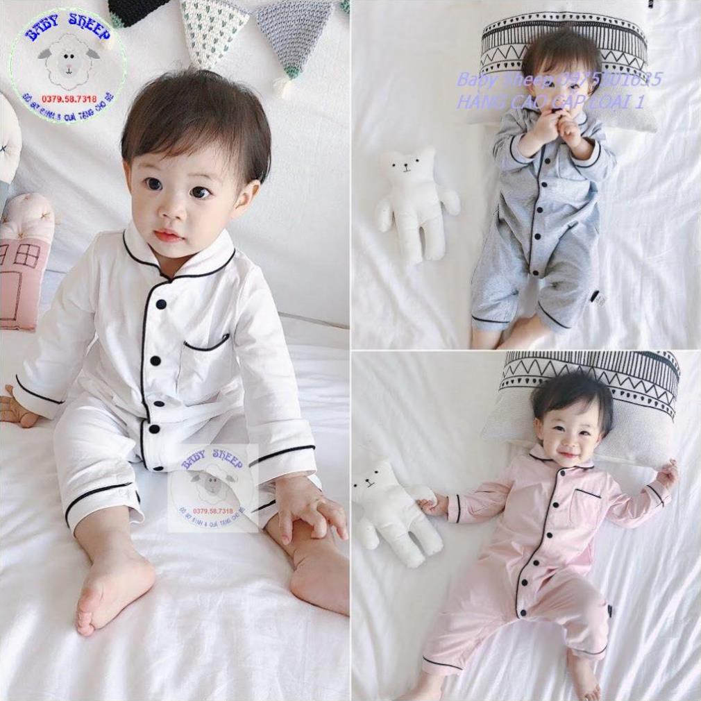 Body Pijama ghi cổ sen cho bé Trai bé gái Baby Sheep-Hàng cao cấp xuất Hàn