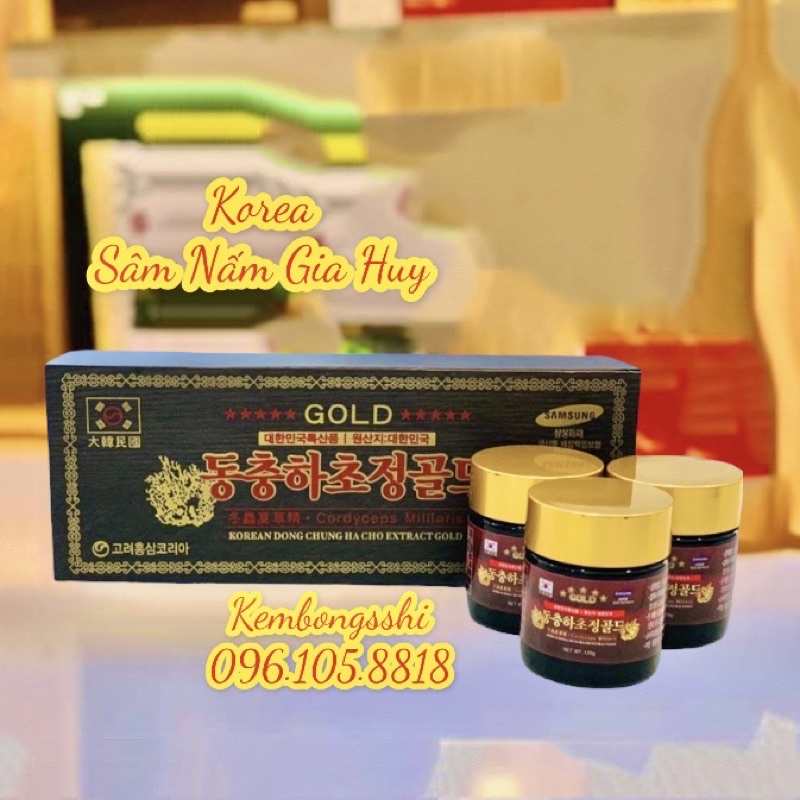 Cao Đông Trùng Hạ Thảo GOLD Hộp Gỗ Đen 3 lọ Hàn Quốc