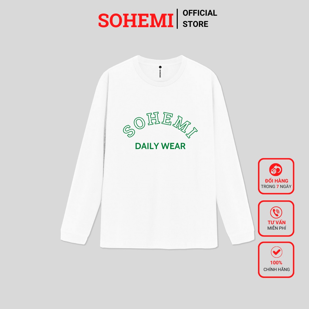 Áo thun nam DÀI TAY ATD04 DAILY WEAR giữa Cotton Compact Premium chống nhăn thương hiệu SOHEMI