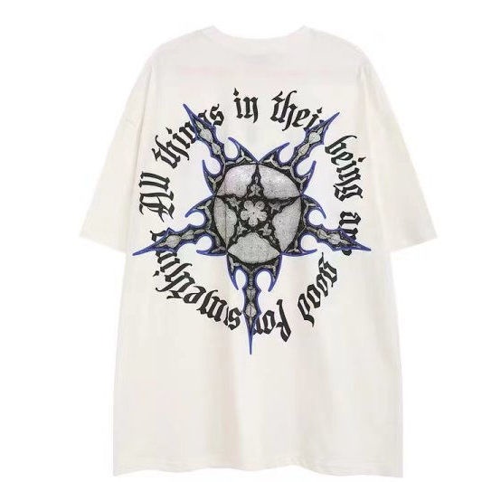 Áo Thun 100% Cotton Nguyên Chất Cổ Tròn Màu Tối Thời Trang Đường Phố Âu Mỹ Mùa Hè Mới