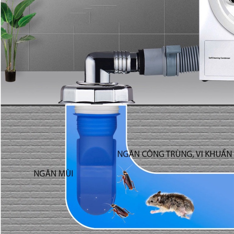 Bộ Thoát Nước Máy Giặt, Đầu Nắp Nối Ống Thoát Máy Giặt Xả Chống Tràn Ngăn Mùi