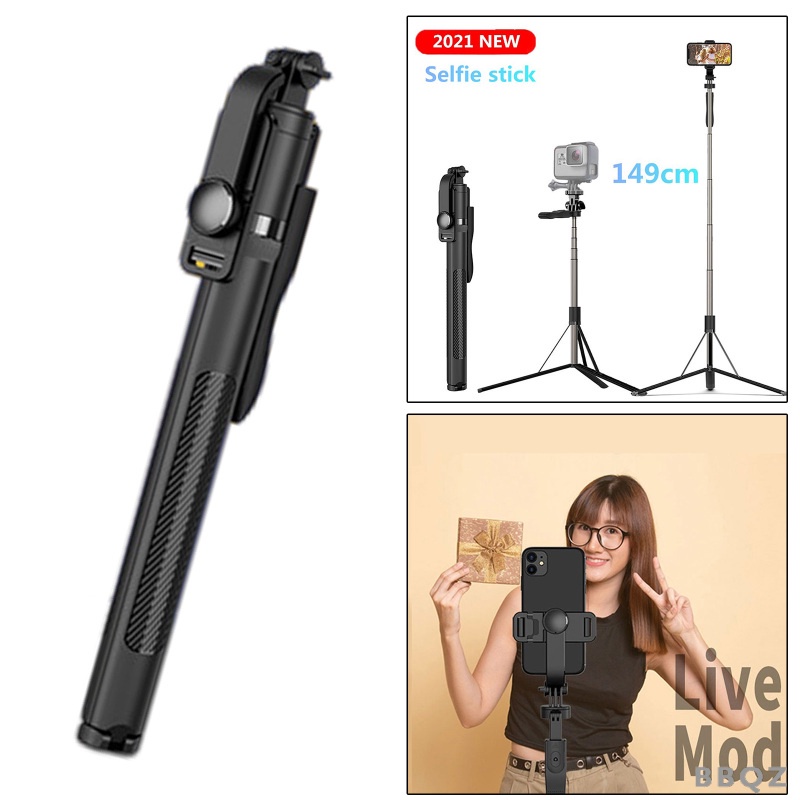 Gậy Chụp Ảnh Tự Sướng Bằng Nhôm Kết Nối Bluetooth Không Dây Xoay 360 Độ Có Điều Khiển Từ Xa Điện Thoại | BigBuy360 - bigbuy360.vn