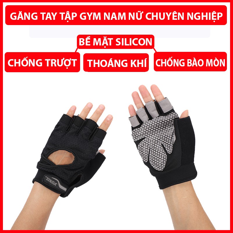 Găng tay tập gym nam nữ bảo vệ cổ tay, tập thể dục tốt nhất TOPBODY