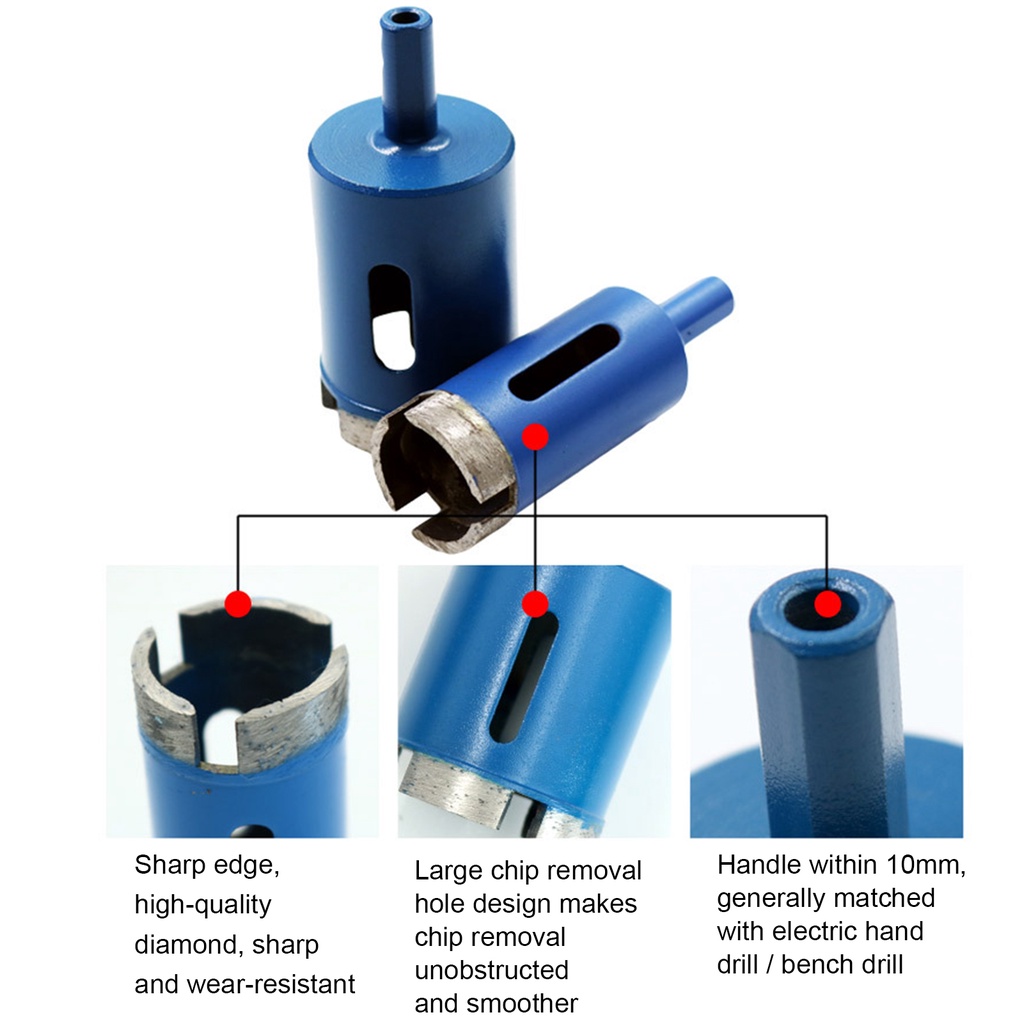 Mũi Khoan Lỗ 12-50mm Chuyên Dụng Cho Các Bề Mặt Kính / Gạch Men / Đá Hoa Cương