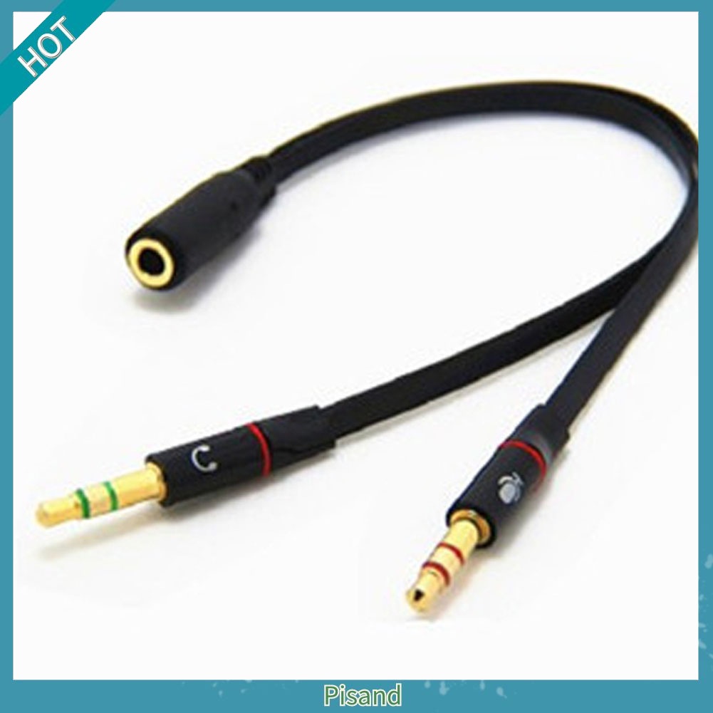 Dây cáp chuyển đổi chia chữ Y cổng âm thanh nổi 3.5mm sang 2 đầu tai nghe micro
