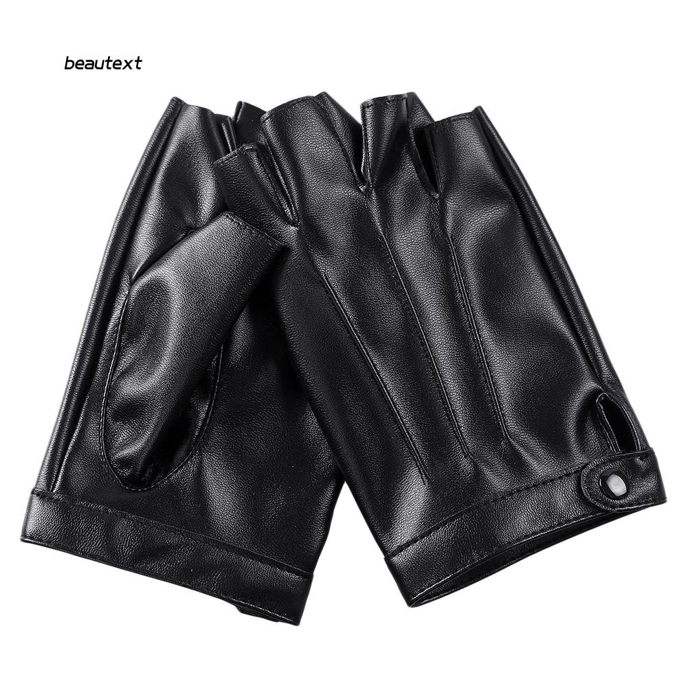 Găng tay giả da hở ngón thoáng khí cho nam