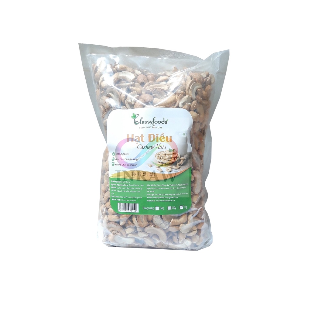 Hạt Điều Bể Đôi Tách Vỏ Túi 1kg - Giao thương hiệu ngẫu nhiên