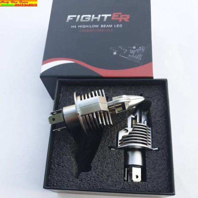 ĐÈN PHA LED FIGHTER CHÂN H4 SIÊU SÁNG CHO XE MÁY ( GIÁ 1 BÓNG)