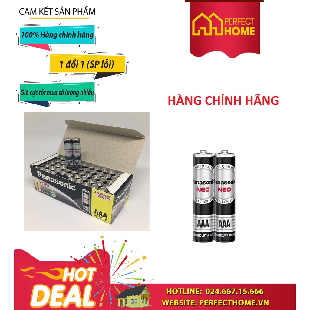 BÃO SALE {Hàng chính hãng} (Hàng_Chính hãng) Pin than đen AAA Panasonic R03NT/2S - Vỉ 2 viên, 1 vỉ, 30 vỉ,600 vỉ