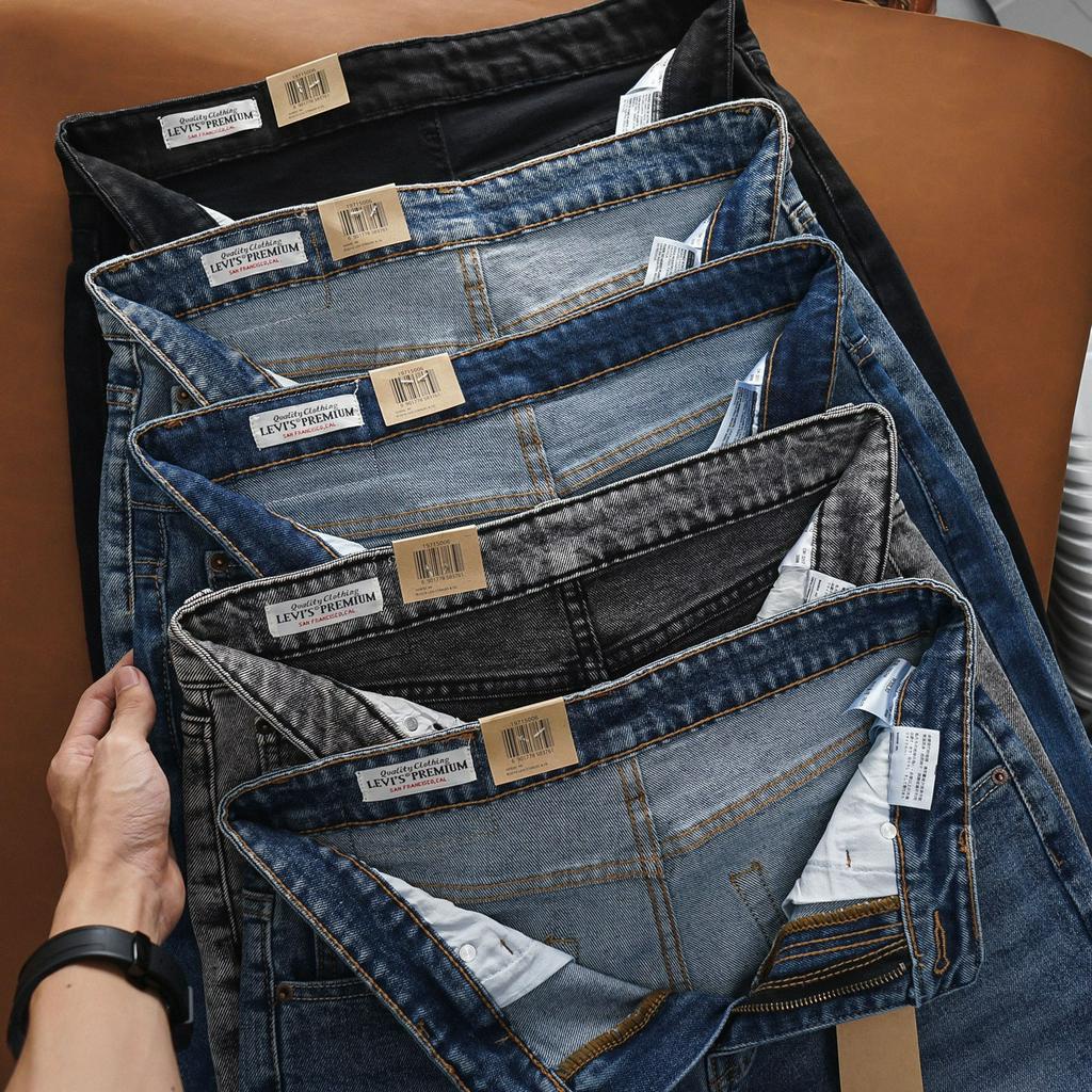 Quần Jean L-e-v-i----s 5-1--1 chuẩn form slimfit ống suông vải chính phẩm dày dặn có thun co dãn