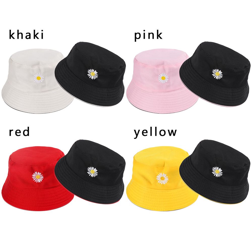 Nón Tai Bèo Hai Mặt Bằng Cotton Họa Tiết Hoa Cúc Nhiều Màu Thời Trang Mùa Hè Cho Nam Và Nữ