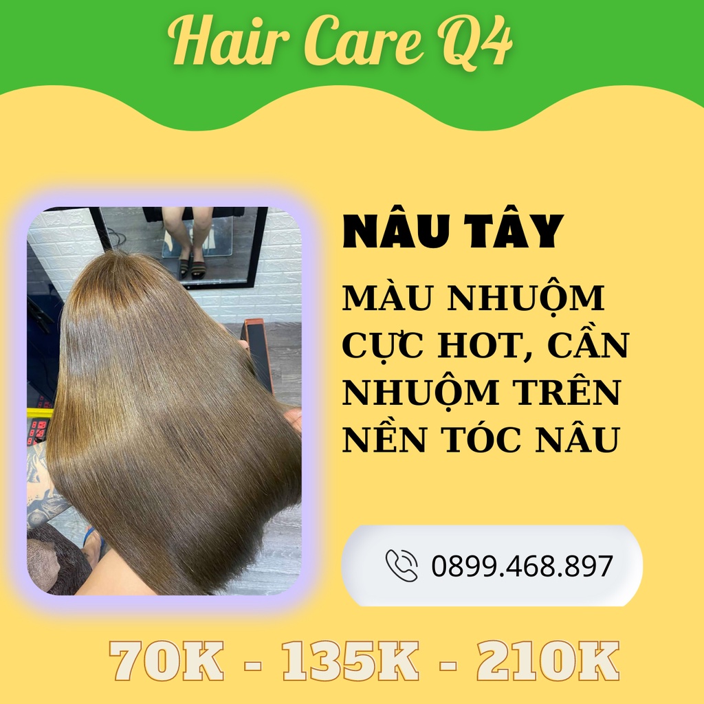 Thuốc nhuộm tóc cao cấp màu nâu tây, nâu khói, nâu xám, nâu sáng da - Hair Care Q4