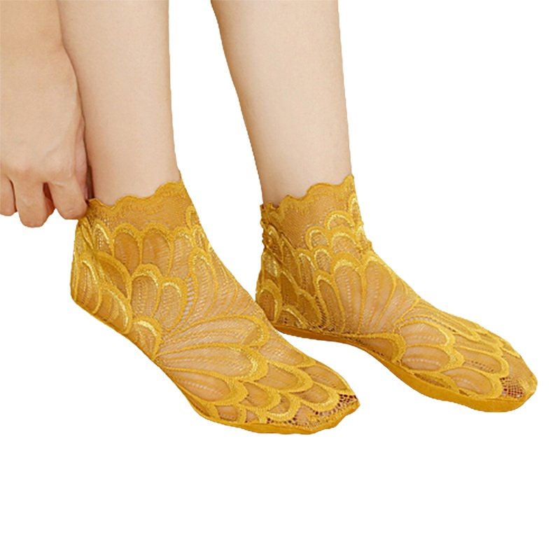 1 Đôi Tất Chân Cotton Phối Ren Gợi Cảm Cho Nữ