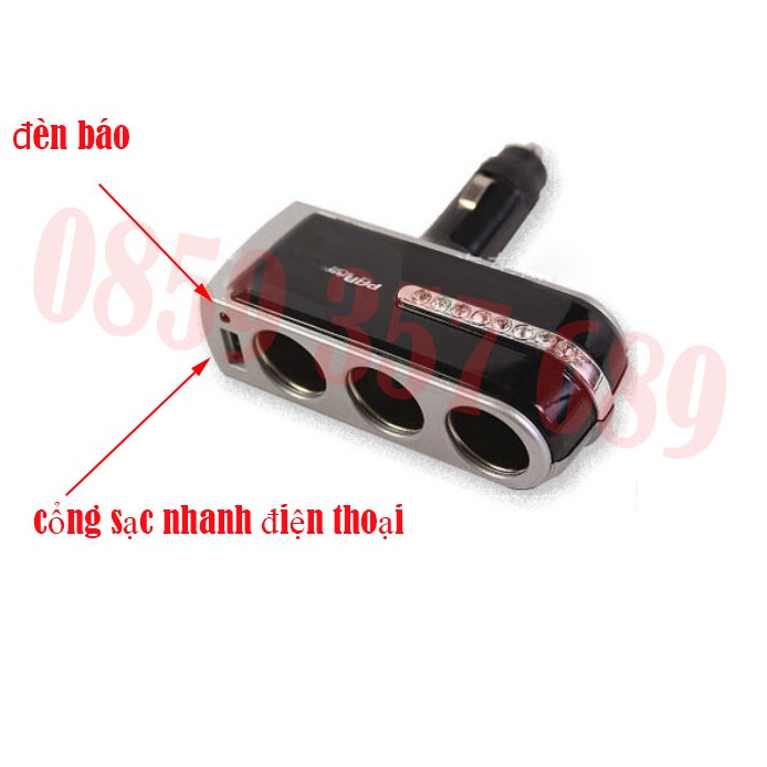 bộ chia tẩu cho ô tô có cổng sạc usb 2A