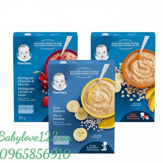 Date 10/2021-Bột Ăn Dặm gerber Nhiều Vị Táo Chuối Dâu , Chuối Dâu 227G (Hộp Giấy)