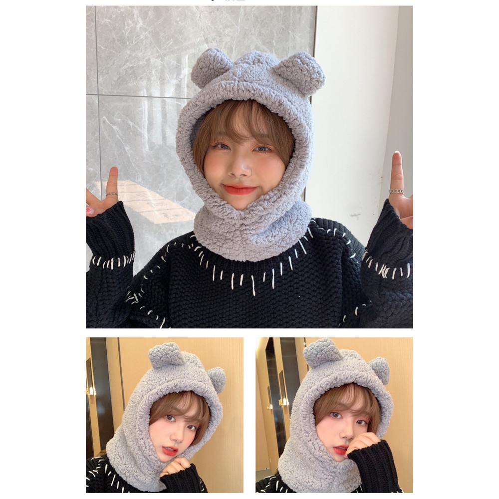 Mũ cotton hình gấu bông dễ thương phong cách Hàn Quốc cho nữ