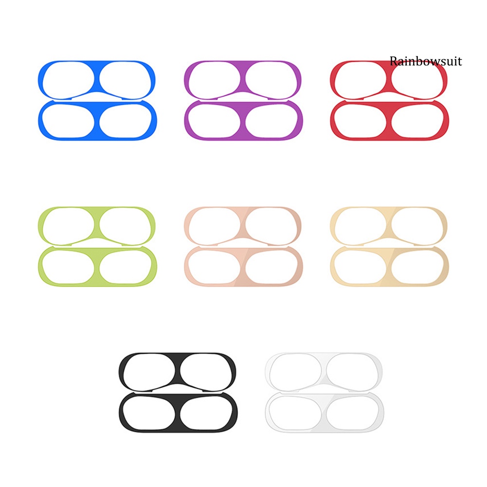 2 Miếng dán kim loại chống bụi bảo vệ hộp sạc tai nghe Apples Air-Pods Pro