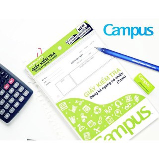 Giấy kiểm tra Campus kẻ ngang ⭐ 25 tờ đôi ⭐ có chấm ⭐ TP-BS70G-25