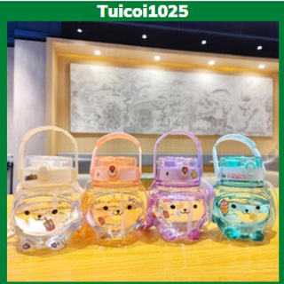 Bình nước gấu cute mini - Bình nước 1 lít có tặng kèm sticker dán