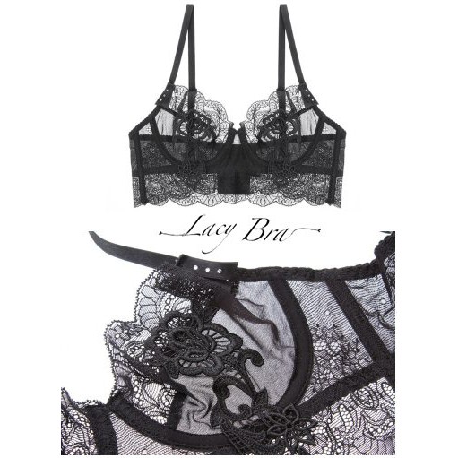 Bộ Đồ Lót Ren Hoa Không Đệm Có Gọng Nâng Ngực Phối Quần Lót Ren Cạp Cao Lacy Bra - B11 | BigBuy360 - bigbuy360.vn