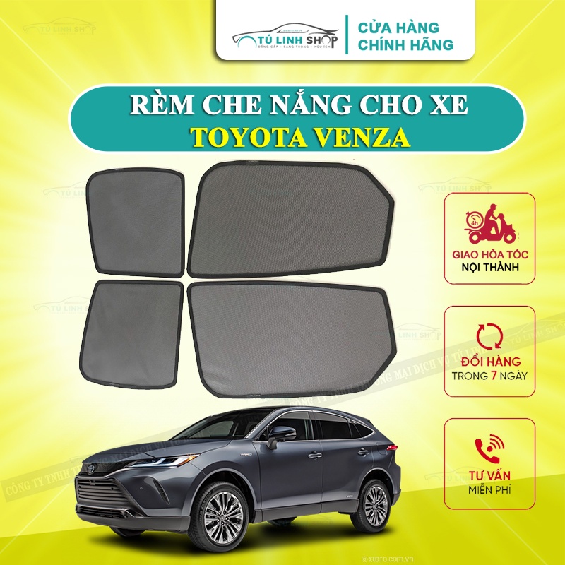 Rèm che nắng nam châm cho xe Toyota Venza, bộ 4 tấm cho 4 cửa, hàng loại 1 cao cấp nhất, vừa khít kính