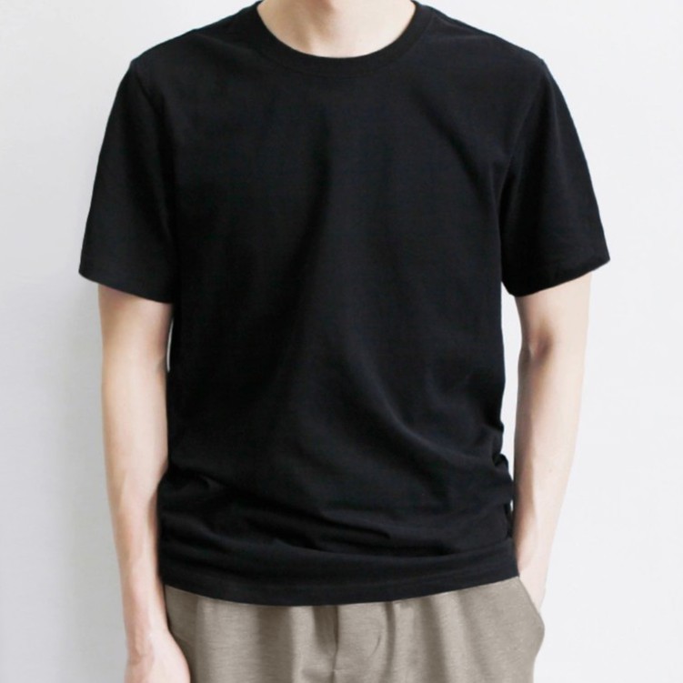 Áo phông thun nam tay lỡ form rộng unisex có cổ tròn chất cotton basic đẹp màu đen trắng FAVITI AT49