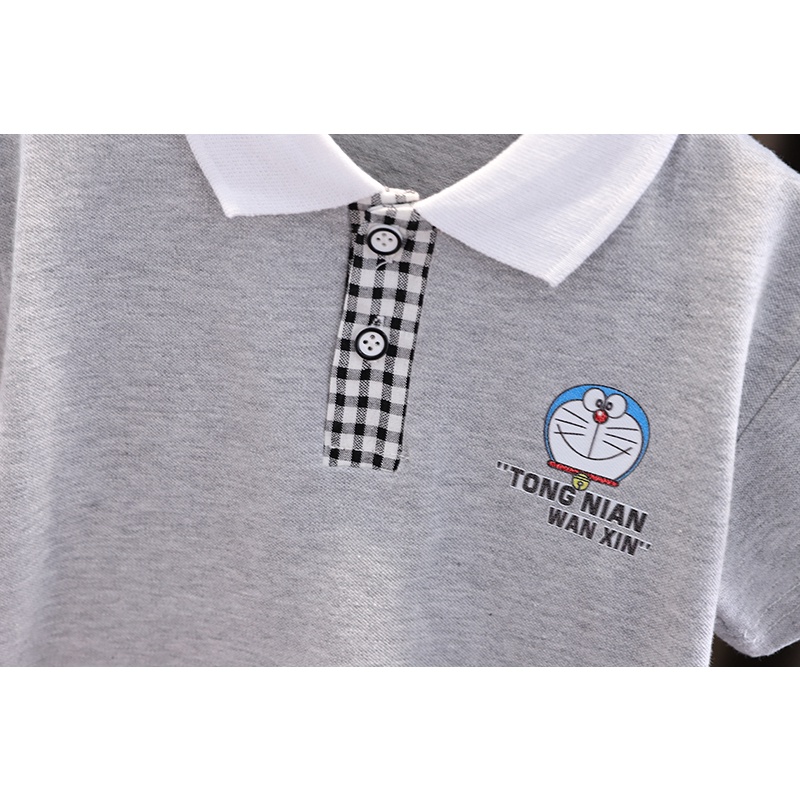 Set Đồ Mùa Hè 2 Món Gồm Áo Thun In Hình Doraemon Và Quần Ngắn Thời Trang Cho Bé 0-5 Tuổi
