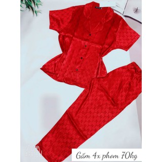 Pijama lụa gấm tay ngắn quần cộc