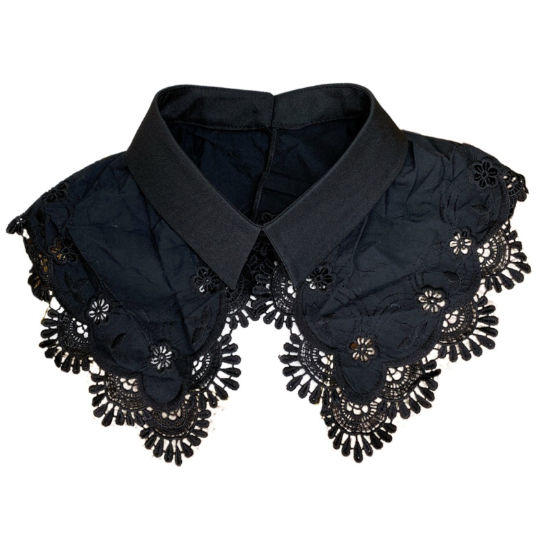 Cổ Áo Sơ Mi Giả Phối Ren Hoa Màu Sắc Xinh Xắn Cho Nữ