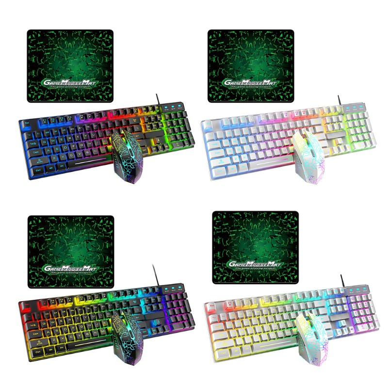 Bộ Bàn Phím + Chuột Gaming T6Rgb Dạ Quang Chuyên Nghiệp