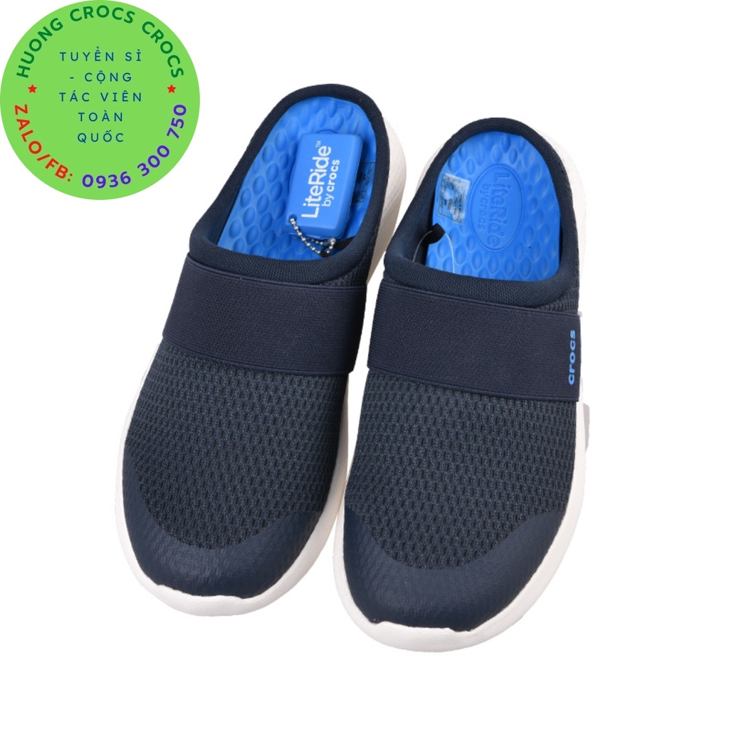 GIÀY SỤC LƯỜI CROCS VẢI LƯỚI LITERID MESH MULE CHO NAM MÀU XANH