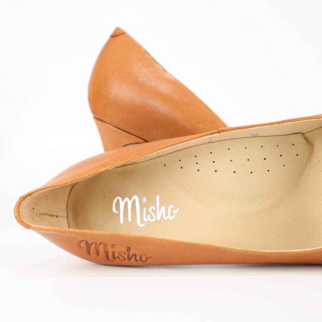 Giày cao gót nữ mũi tròn basic da thật êm mềm thanh lịch sang trọng đi làm Misho 1020