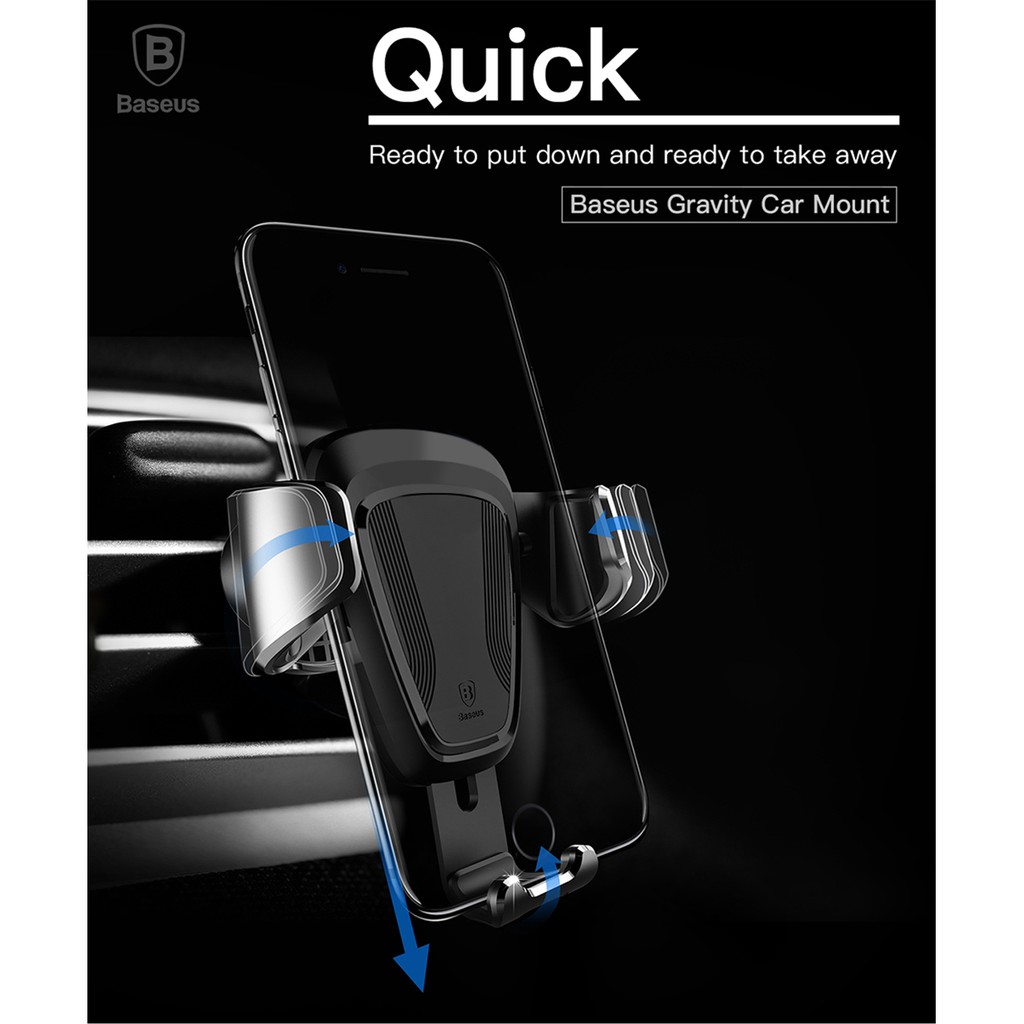 Giá đỡ điện thoại xe hơi Baseus Gravity Car Mount - giá kẹp điện thoại trên xe hơi