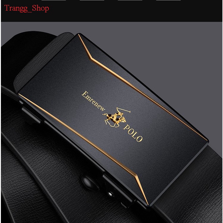 Thắt Lưng Nam Da Bò Cao Cấp Emrenew Polo 2 Lớp Full Hộp Đựng Khóa Tự Động