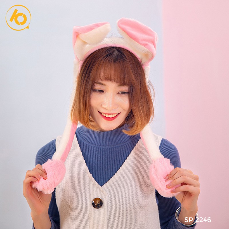 MŨ TAI THỎ NHÚC NHÍCH SIÊU DỄ THƯƠNG -SP002246