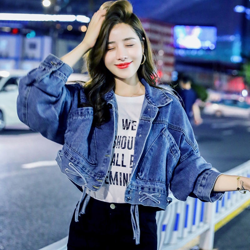 Áo KhoáC Denim NgắN Tay ThờI Trang 2022 MớI