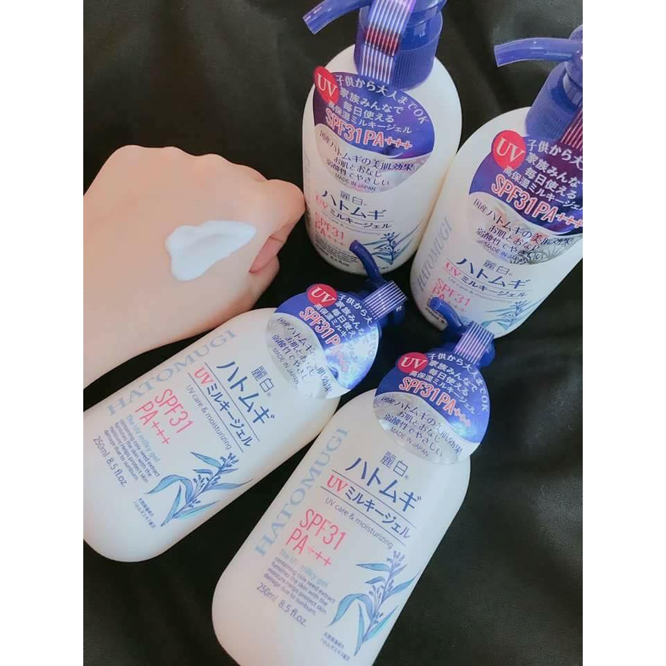Sữa Dưỡng Thể Chống Nắng Hatomugi SPF31 PA+++ UV Care &amp; Moisturizing 250ml