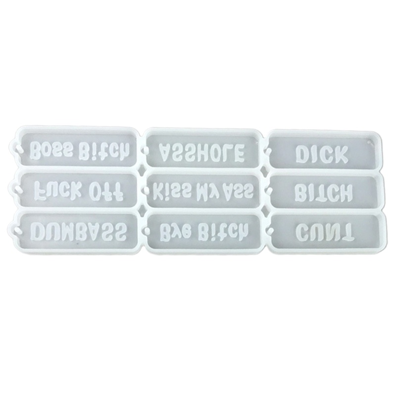 Sa Set 2 Khuôn Làm Móc Khóa Bằng Nhựa Resin In Chữ Bad Words