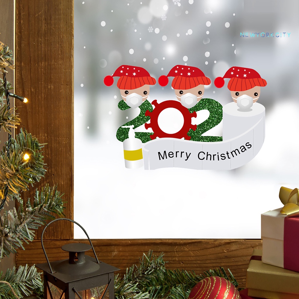 Sticker PVC Dán Tường Chống Thấm Nước Họa Tiết Giáng Sinh Dễ Thương Bắt Mắt