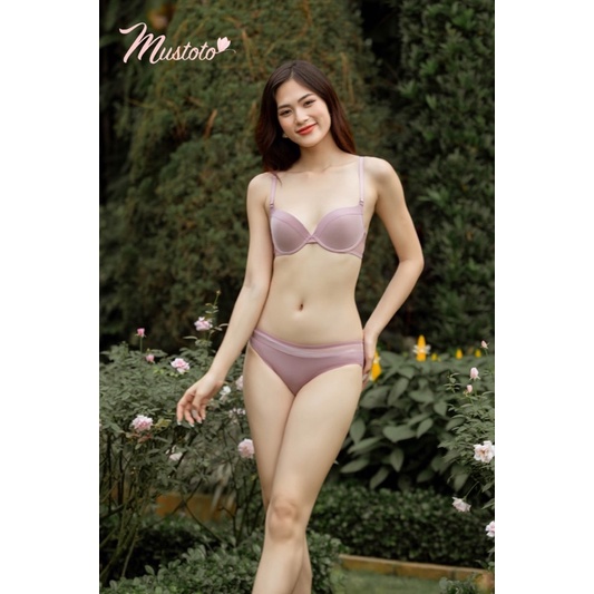 Combo 2 Áo Lót Nữ Mút Mỏng Nâng Ngực Trơn Phối Lưới Bra Cao Cấp Hồng Da Đậm (Mustoto MA43)