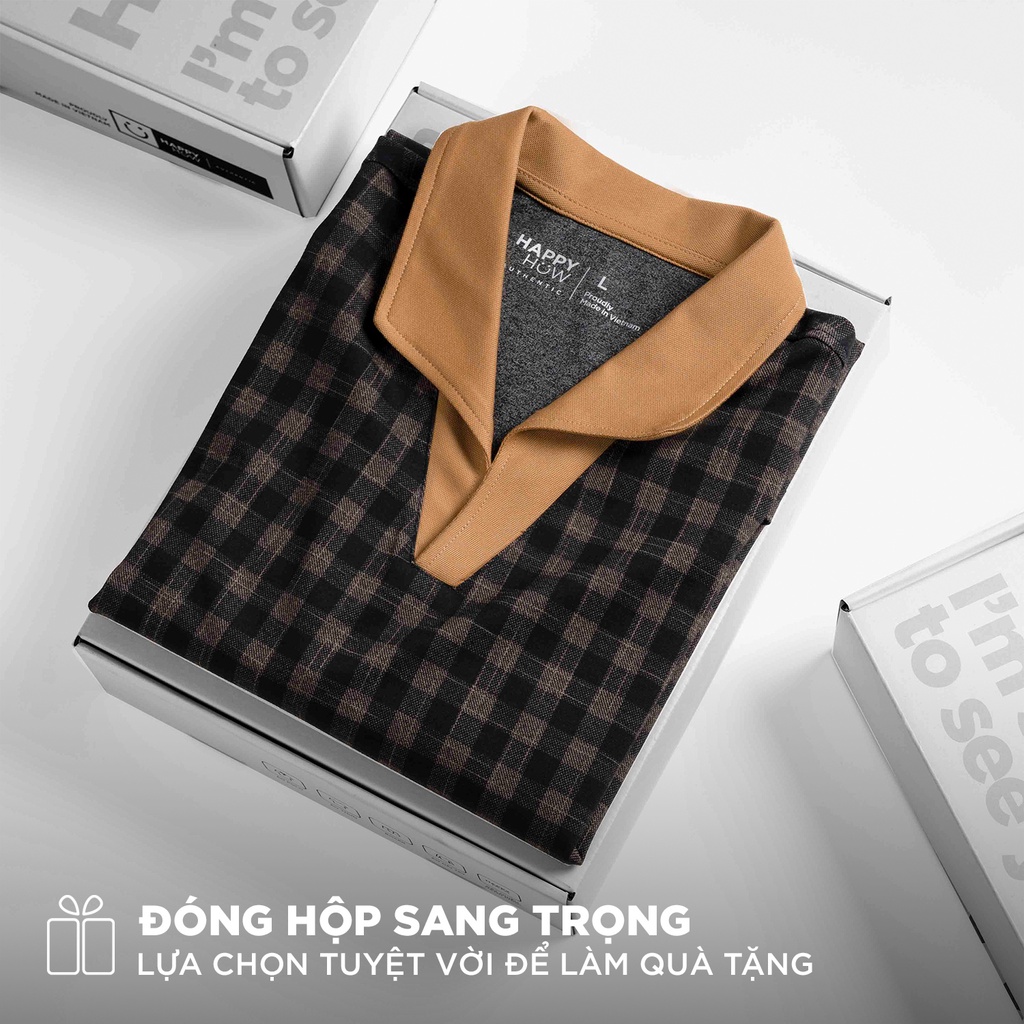 Áo thun POLO nam NOLAN sọc caro vải vải Cotton Jacquard xuất xịn,chuẩn form,trẻ trung, thanh lịch - HAPPYHOW
