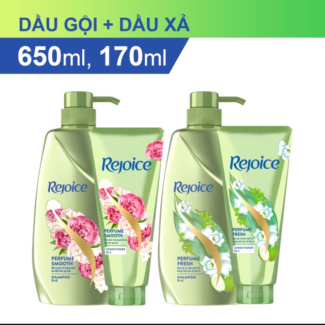 [HỒ CHÍ MINH] Bộ Rejoice Nước Hoa Dầu Gội 650G + Dầu Xả 160G