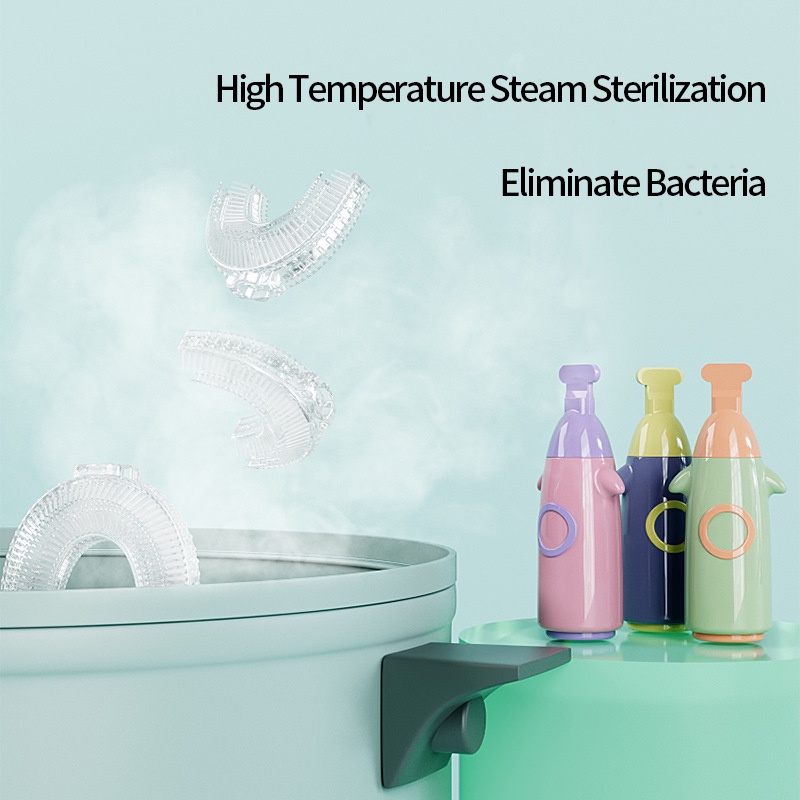 Bàn Chải Đánh Răng Hình Chữ U Bằng Silicone Dành Cho Bé 1-12 Tuổi