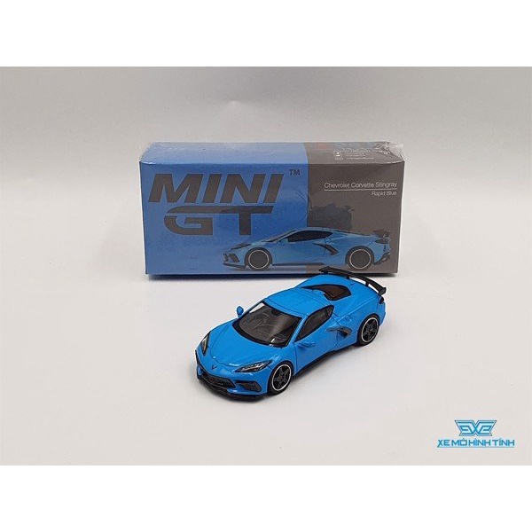 Xe Mô Hình Chevrolet Corvette Stingray Rapid RHD 1:64 MiniGT ( Xanh )