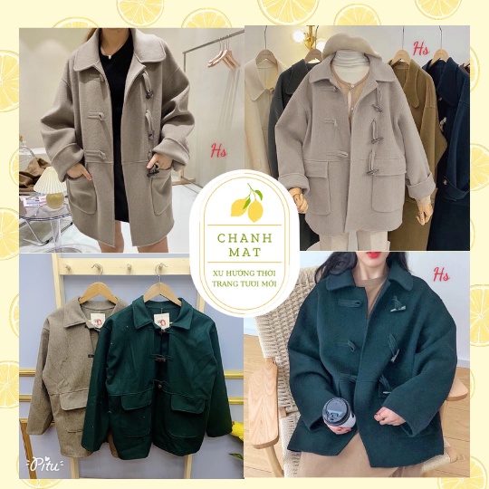 🍋 [HÀNG CÓ ẢNH/VIDEO THẬT + ĐÁNH GIÁ] Áo Khoác Dạ 2 Màu 3 Cúc Phong Cách Hàn Quốc CHANH MẬT🍋